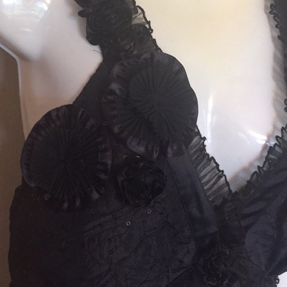 Vtg inspired lookBlack sleeveless evening dress - Picture 2 of 8